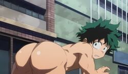 1boy ai_generated ass big_ass big_ass_(male) big_booty big_butt booty completely_naked completely_naked_male completely_nude completely_nude_male deku embarrassed embarrassed_nude_male enm green_hair hunk izuku_midoriya male male_focus male_only muscular muscular_male my_hero_academia naked naked_male nude nude_filter nude_male screenshot screenshot_edit shiny_butt solo_male thissave twink