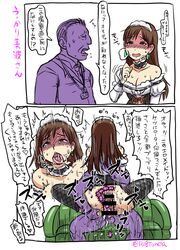 ahe_gao anal anal_beads anal_object_insertion blush brown_eyes brown_hair comic cross_section cum cum_in_pussy drooling female fucked_silly human idolmaster idolmaster_cinderella_girls japanese_text long_hair male nitta_minami object_insertion open_mouth penis pussy sex straight tears text tonda tongue tongue_out translation_request