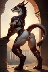 adam360 ai_generated anthro ass breasts bum felkin female furry gladiator tomboy vagina