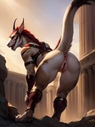 adam360 ai_generated anthro ass breasts bum felkin female furry gladiator tomboy vagina