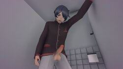 bathroom erection jokichi_yudasei penis_out skinny tagme yandere_simulator yandere_simulator_(1980s) young