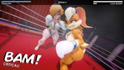 2girls 3d anthro ass big_ass big_breasts big_butt bikini boxing boxing_gloves boxing_ring breasts catfight critical_hit crossover duo eastern_and_western_character female female_focus female_only fight fighting fighting_ring furry gameplay_mechanics gloves health_bar huge_ass huge_breasts large_ass large_breasts lola_bunny looney_tunes mario_(series) nintendo princess_rosalina ryona thick thick_ass thick_thighs thighs ultimabox warner_brothers white_boxing_gloves white_gloves wide_hips