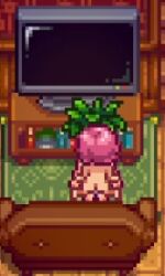 cowgirl_position living_room pink_hair sophia_(stardew_valley) stardew_valley stardew_valley_expanded straddling vaginal_penetration