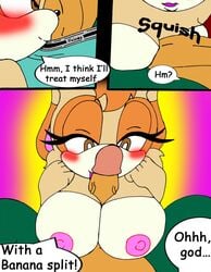 anthro areola big_breasts breasts comic english_text erect_nipples erection fan_character female hedgehog lagomorph male mammal mature_female nipples nude paizuri penis rabbit sex sinshadowed_(artist) sonic_(series) straight text vanilla_the_rabbit