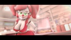 1girls 3d big_ass big_breasts circus_baby_(fnaf) clown clown_girl eye_contact female female_focus female_only five_nights_at_freddy's five_nights_at_freddy's:_sister_location fnaf green_eyes nyash_(artist) red_hair solo summer summer_of_87_baby white_body white_skin