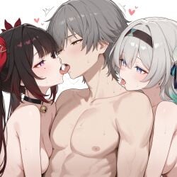 1boy 2girls ai_generated breasts caelus_(honkai:_star_rail) firefly_(honkai:_star_rail) group group_sex honkai:_star_rail honkai_(series) nipples sex sparkle_(honkai:_star_rail) threesome trailblazer_(honkai:_star_rail)