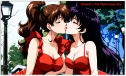 2girls ai_generated flirting girl_on_girl kissing lesbian_couple lesbian_kiss lovers makoto_kino rei_hino sailor_jupiter sailor_mars valentine's_day yuri yuri yuri