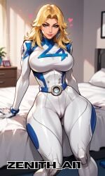 ai_generated big_breasts blonde_hair cameltoe fantastic_four invisible_woman invisible_woman_(marvel_rivals) large_breasts marvel marvel_rivals sue_storm suit susan_storm zenithai