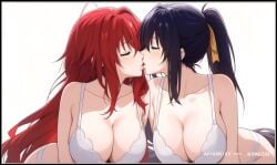 2girls ai_generated akeno_himejima flirting girl_on_girl high_school_dxd kissing lesbian_couple lesbian_kiss lesbian_sex lovers rias_gremory yuri yuri yuri