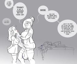 after_oral age_difference cum_in_mouth futa_on_female kiss_mark lipstick_mark sparrow_(artist) tagme teacher_and_student
