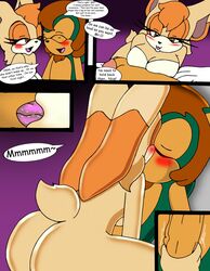 anthro big_breasts breasts comic english_text erection fan_character female handjob hedgehog lagomorph male mammal mature_female nude penis rabbit sex sinshadowed_(artist) sonic_(series) straight text vanilla_the_rabbit