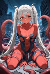 1girls ai_generated chile chilean chirritox city_background city_destruction hispanic hispanic_virtual_youtuber kick nude red_body red_skin spotify streamer tentacle tentacle_sex twitch vtuber vtuberfanart youtube youtuber