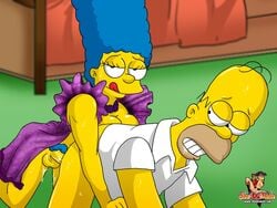 1boy 1futa anal anal_sex dickgirl futa_on_male futanari homer_simpson human intersex male marge_simpson sheanimale the_simpsons