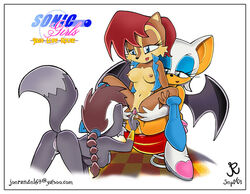 2001 2d anthro archie_comics canine clothing color exposed_torso female female_only fingering footwear furry handwear joe_randel lupe_the_wolf medium_breasts mobian mobian_(species) mobian_bat outerwear rouge_the_bat sally_acorn sega sonic_(series) sonic_adventure_2 sonic_satam sonic_the_hedgehog_(archie) sonic_the_hedgehog_(comics) sonic_the_hedgehog_(series) straight_hair threesome wolf yuri