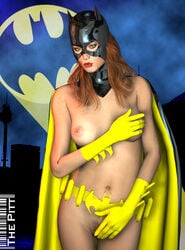 1girls 3d batgirl batman_(series) dc dc_comics female female_only nipples solo straight_hair the_pitt