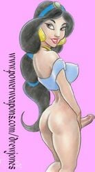 1futa aladdin black_hair bottomless dark-skinned_futanari disney disney_princess drew_jones futa_only futanari human intersex intersex_only penis princess_jasmine solo solo_futa