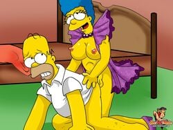 1boy 1futa all_fours anal anal_sex dickgirl doggy_style futa_on_male futanari homer_simpson human intersex male marge_simpson sheanimale the_simpsons