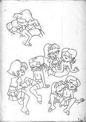 hey_arnold! lila_sawyer marcos monochrome nickelodeon olga_pataki rough_sketch tagme yuri