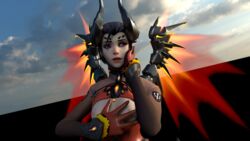 3d alternate_costume blender breasts devil_mercy exposed_breasts mercy nipples overwatch txn