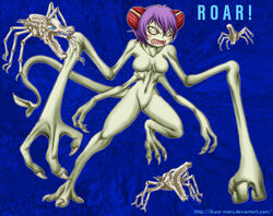 1girl artist_request breasts cloverfield cloverfield_monster female kaiju monster_girl purple_hair tagme