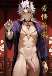 ai_generated arataki_itto big_penis gay genshin_impact male male_only muscular muscular_male penis tianyuart yaoi