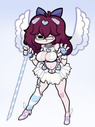 big_breasts clothed female female_only inner_sideboob no_bra revealing_clothes teasing trepidation_mitori_(zallyrr) zallyrr