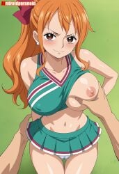 1girls ai_generated aindroidparanoid ass big_ass big_breasts big_butt breast_grab breasts breasts_out busty cameltoe cheerleader cheerleader_outfit cheerleader_uniform curvy cute fat_ass female female_only grabbing_breasts hair hi_res hips huge_ass huge_breasts human large_ass large_breasts legs nami nami_(one_piece) narrow_waist nipples one_piece panties pom_poms ponytail slim_waist squeezing squeezing_breast stable_diffusion tagme thick_ass thick_thighs voluptuous waist wide_hips