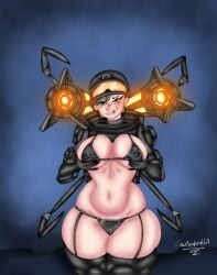 big_breasts bikini bikini_top blonde_mutant_(skibidi_toilet) danionebyall53_(artist) nipples redesign skibidi_toilet thicc