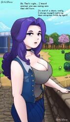 abigail_(stardew_valley) big_breasts big_tits clothed clothed_female copyright female looking_at_viewer nullbean outside purple_eyes purple_hair stardew_valley white_skin