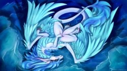 2015 dragon female feral fur hair horn nude oksara pussy scalie solo tail_tuft tuft wings