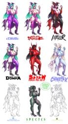 alien angel blood clothing darkstalkers devil eye_patch female full-length_portrait full_length large_breasts morrigan_aensland portrait solo species standing succubus torn_clothes turtlechan