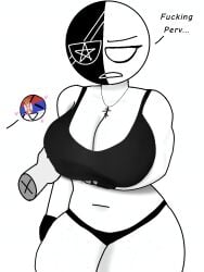 1girls 34n19 big_breasts breasts caesar_voldseth countryhumans countryhumans_girl huge_breasts monocrestia_(countryhumans)