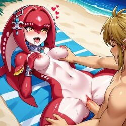 ai_assisted beach cum_in_pussy link_(breath_of_the_wild) mipha missionary on_back sex the_legend_of_zelda zelda_(breath_of_the_wild)