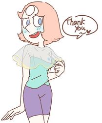 1girls blush clothed english_text female female_only flashing gem_(species) gnome-no one_breast_out pearl_(steven_universe) solo steven_universe text