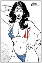 1female 1girls ass big_ass big_breasts bikini breasts dc dc_comics female female_focus female_only line_art long_hair looking_at_viewer mature mature_body mature_figure mature_woman milf mommy sezart solo solo_female thick thick_ass thick_thighs thighs usa_bikini voluptuous voluptuous_female wide_hips wonder_woman