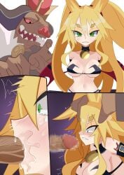 blowjob breasts cosplay disgaea disgaea_1 disgaea_rpg etna etna_(cosplay) large_breasts metallia monster_cock nether_noble nippon_ichi_software octpus_tako penis skimpy_clothes the_witch_and_the_hundred_knight