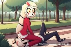 ai_generated charlie_morningstar charlie_morningstar_(hazbin_hotel) facesitting hazbin_hotel sex sitting sitting_on_face tagme video watermark