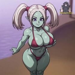 ai_generated animated dragon_ball_daima friki8otaku micro_bikini music panzy_(dragon_ball_daima) tagme venus_body video