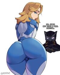 1boy 1girls ass ass_focus big_ass black_panther_(marvel) black_panther_(marvel_rivals) blastpom blonde_hair blue_eyes bodysuit female from_behind huge_ass invisible_woman invisible_woman_(marvel_rivals) light-skinned_female light_skin long_hair male marvel marvel_comics marvel_rivals mask masked_male sue_storm superhero superheroine thick thick_ass thick_thighs