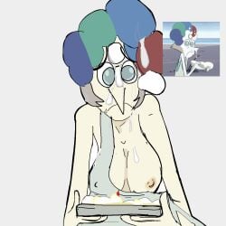 :( breasts cake clothing_aside clown crying cum food nipples pearl_(steven_universe) sad steven_universe tagme tagme_(artist) twitter