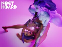 ahe_gao ahegao_face black_dildo breasts breasts_out dark-skinned_female dark_skin dominant dominant_female domination double_dildo female lesbian_sex naked naked_female nocthoard nude nude_female oil oiled oiled_body oiled_skin orgasm orgasm_face purple_body purple_hair purple_skin pussy saliva saliva_drip saliva_string saliva_trail simple_background sombra squirting wet wet_body wet_pussy wet_skin widowmaker yuri