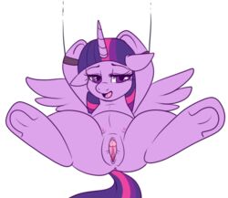 2015 alicorn alpha_channel anus bound clitoris crotchboobs equine female feral friendship_is_magic hair hooves horn lulubell mammal multicolored_hair my_little_pony open_mouth pussy simple_background small_crotchboobs solo spread_legs spreading transparent_background twilight_sparkle_(mlp) underhoof wings