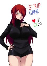 1girls big_breasts blush female parasoul skullgirls thick_thighs thighs tobyllitos