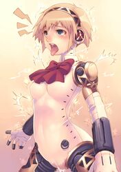 aegis_(persona) ahe_gao ahegao aigis_(persona) breasts cameltoe female persona persona_3 pussy_juice pussy_juice_trail robot robot_girl solo wet_pussy