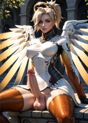 1futa abs ai_generated balls big_balls big_breasts breasts curvy cutanari dickgirl erect_penis erection futa_only futa_sans_pussy futanari huge_cock looking_at_viewer mercy nipples nsfw nude overwatch overwatch_2 penis perfect_body ready_to_fuck small_waist smile solo tan_skin testicles