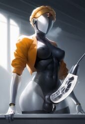 1futa ai_generated android atomic_heart black_nipples blonde_hair civitai cum cum_collecting cum_milking erect_penis erection faceless_character female_robot futa_focus futa_only futa_sans_pussy futanari gold_jacket gynoid hands_behind_back huge_cock ihatethemic intersex jacket large_penis left_(atomic_heart) long_penis medium_breasts no_face penis penis_milking penis_milking_factory penis_milking_machine penis_pump robot robot_girl robot_humanoid solo solo_focus solo_futa sweat sweating sweaty tagme testicles the_twins_(atomic_heart) thick_thighs visible_breath wide_hips