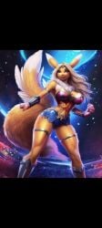 ai_generated anthro kitsune renamon sexy.ai wonder_woman_(cosplay)