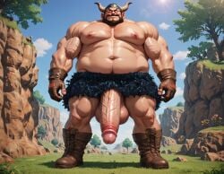 1boy abs ai_generated bara beard big_balls big_muscles big_nipples big_pecs big_penis booster_rex brown_hair daddy dilf dragon_ball dragon_ball_z erect_nipples erection gay glasses hair horned_helmet huge_balls huge_cock huge_muscles huge_nipples huge_pecs human male male_only mostly_nude moustache musclegut muscular muscular_human muscular_male navel nipples ox_king solo