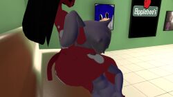 3d anthro blowjob bonnie_(fnaf) fuckmeat_vr furry futa_on_male imp lagomorph purple_skin red_skin vrchat