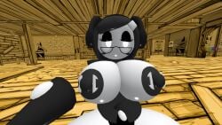 3d bendy_and_the_ink_machine black_and_white black_hair kirby_(series) showing_breasts susanna_patrya_haltmann susie_(kirby) tagme white_body